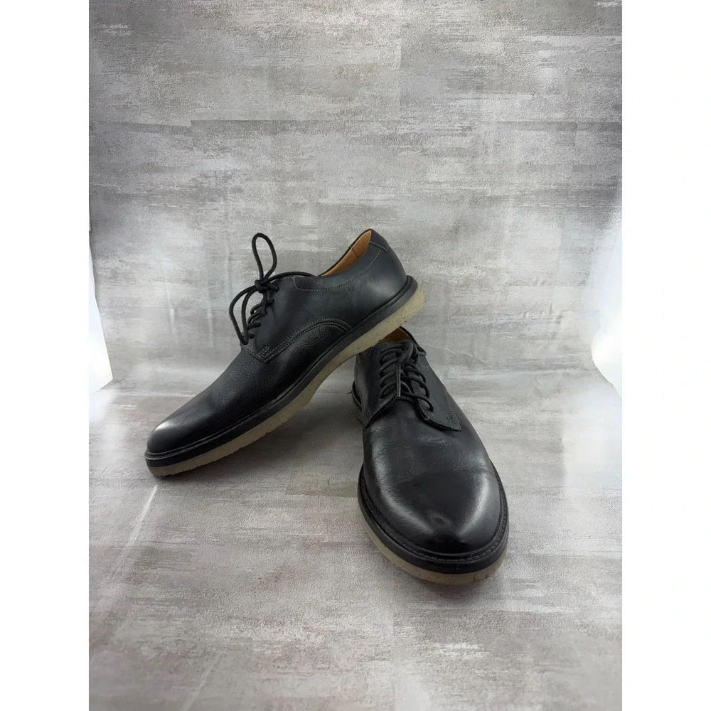 Clarks Men Black Leather Derby Shoes Extralight Lace Up Oxford Sz 8.5M